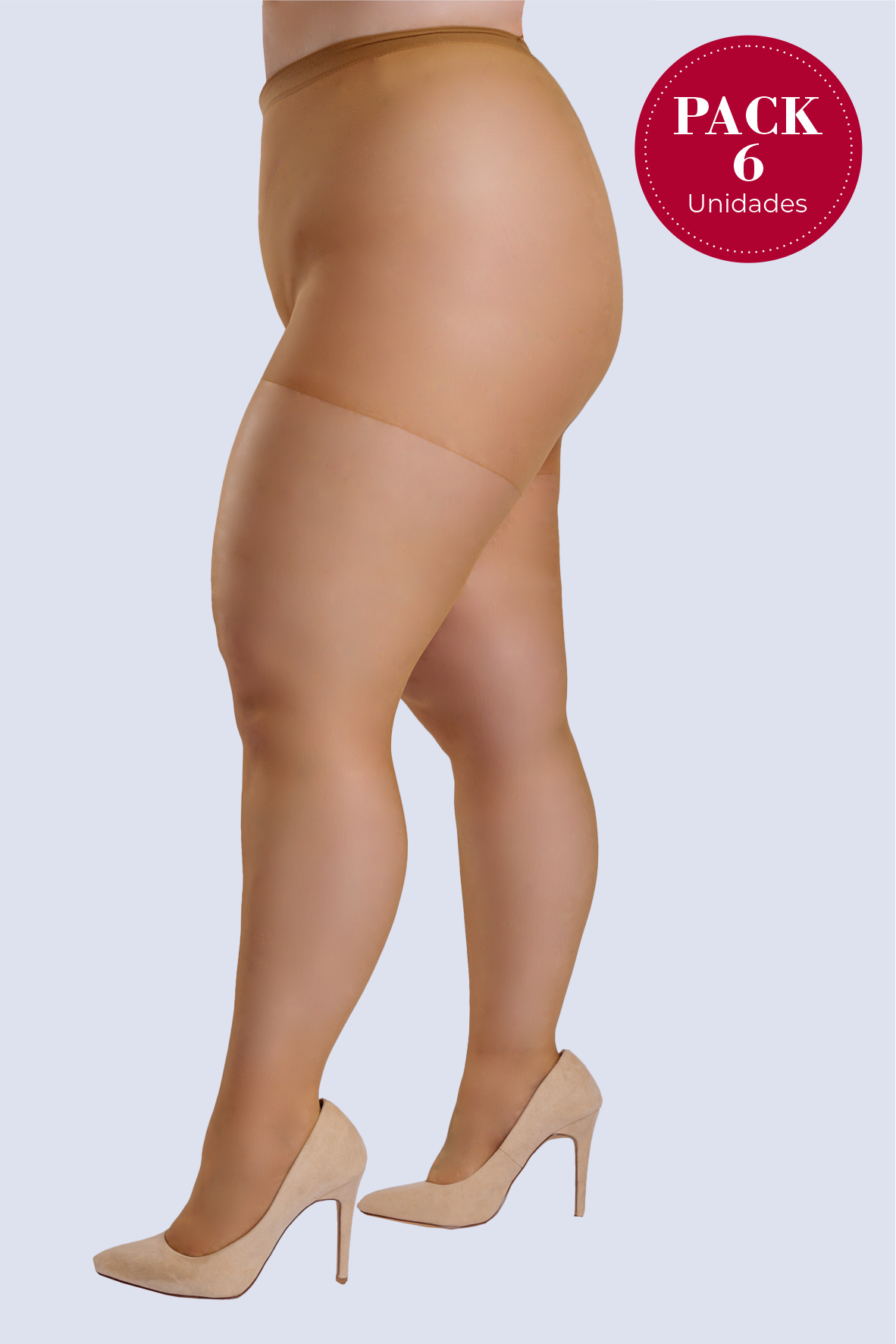 PACK 6 Collants Lycra Brilho Plus Size