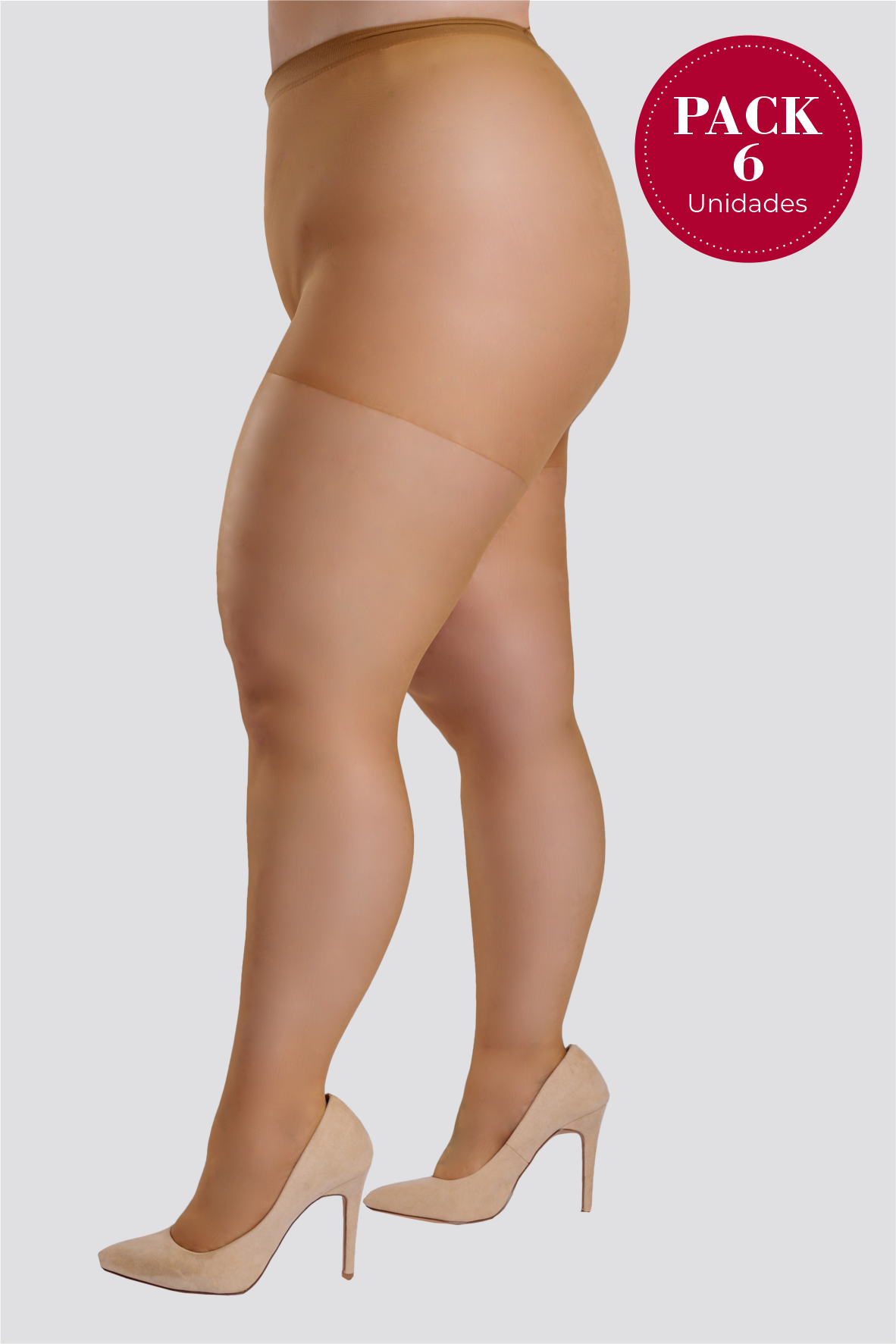 PACK 6 Collants Lycra Brilho Plus Size