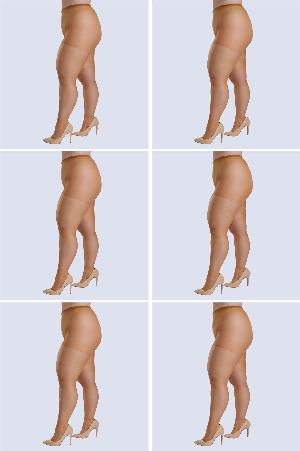 PACK 6 Collants Lycra Brilho Plus Size