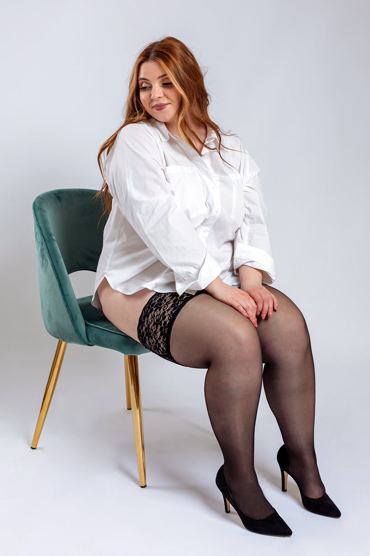 Meia Liga Renda Diva Plus Size
