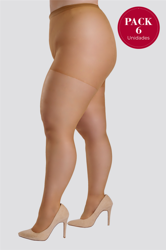 PACK 6 Collants Lycra Skin Mate Plus Size